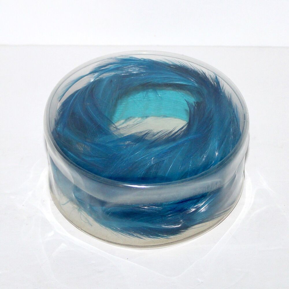 Vintage Chignon Coque Chanticleer Hair Clip Blue Feathers
